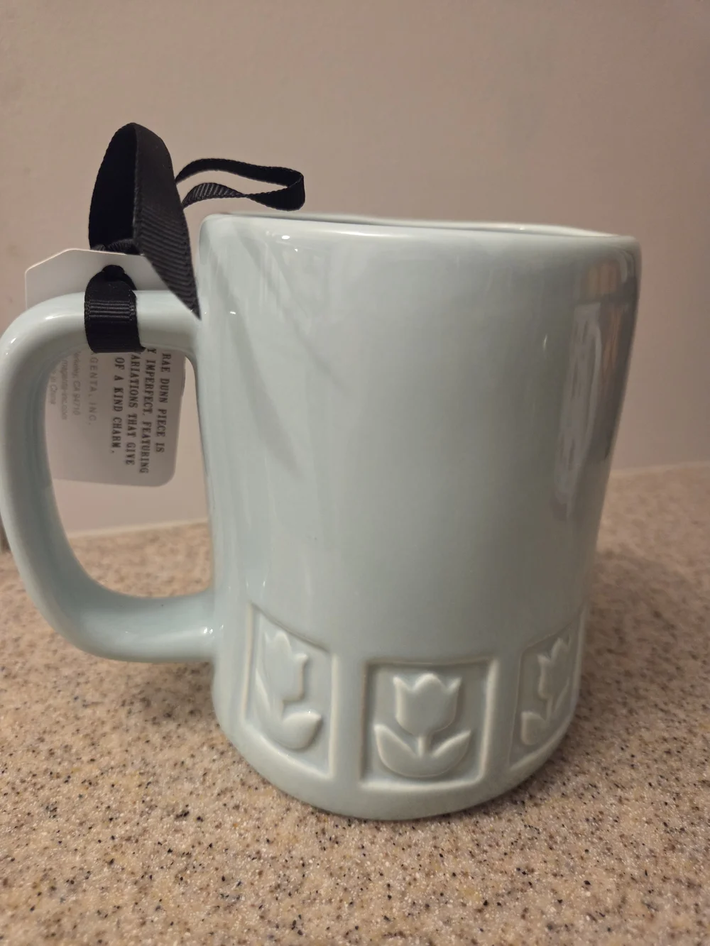 Rae Dunn Light Blue 'Prayer Works' Ceramic Mug